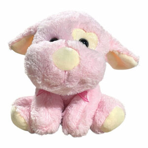 Homerbest Puppy Dog Plush Stuffed Animal Pink White Valentine Heart Eye Love 7"